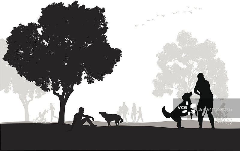 狗公园矢量轮廓图片素材