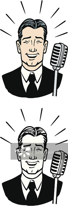 复古电台播音员图片素材