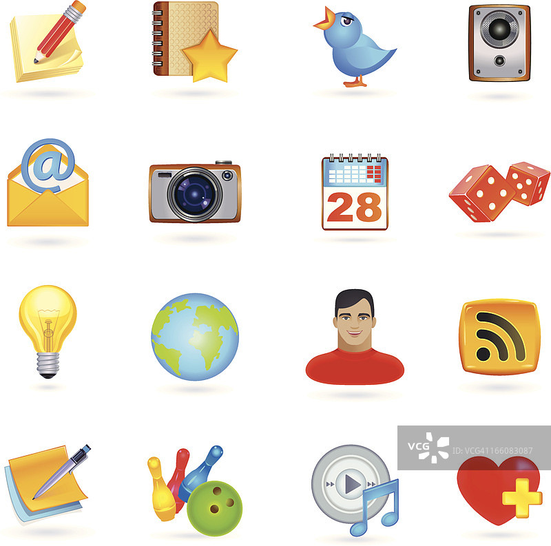 智能手机图标集图片素材