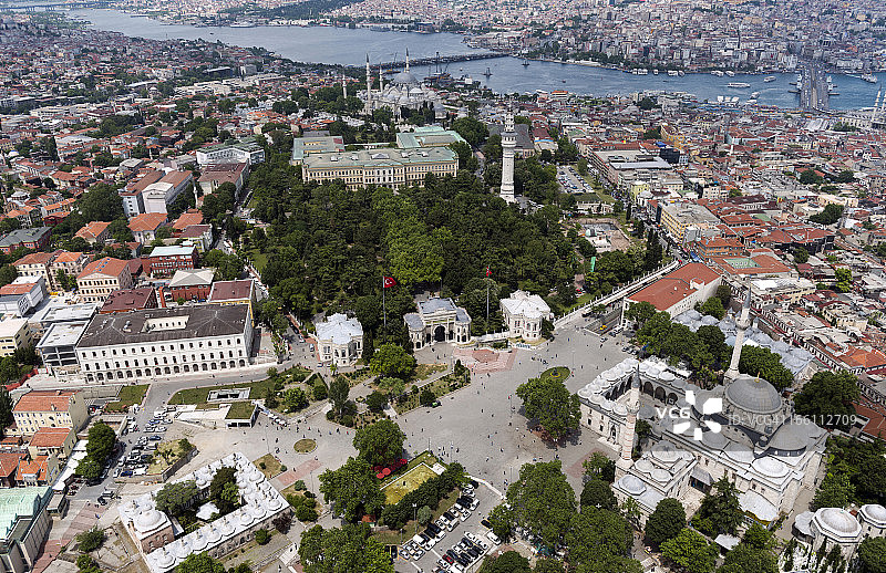 伊斯坦布尔贝亚济特广场鸟瞰图图片素材