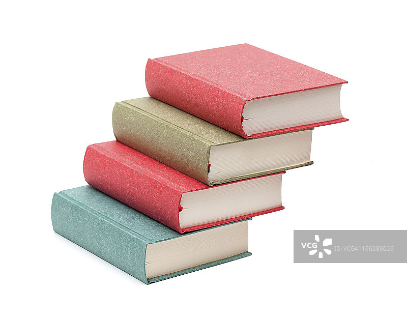 白色背景上的书本楼梯图片素材