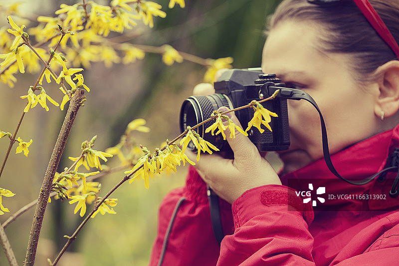 女摄影师图片素材
