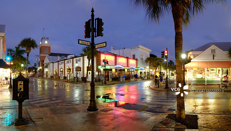 美国佛罗里达州基韦斯特杜瓦尔街图片素材