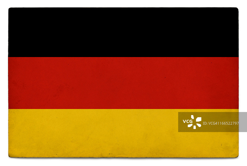 白色背景上的德国做旧旗帜图片素材