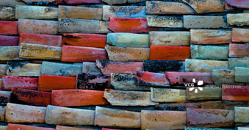 古老屋顶的色彩图片素材