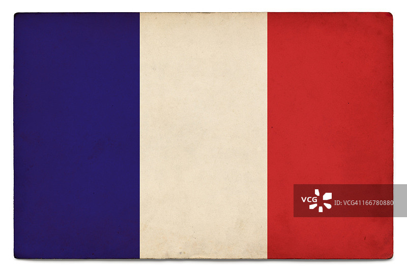 白色背景上的法国风格旗帜图片素材