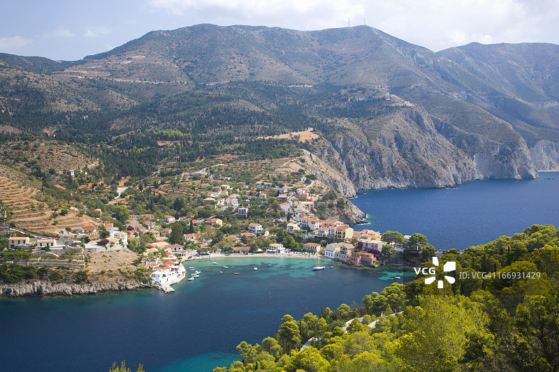 希腊凯法利尼亚岛阿索斯山坡景色图片素材