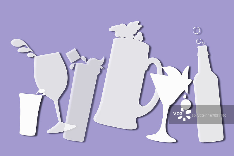 各种酒精饮料形状（抠图）图片素材