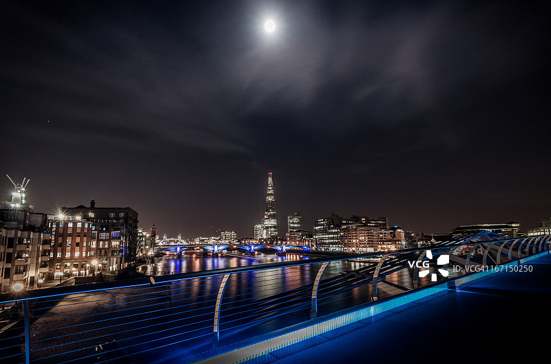 月光下的碎片千禧桥图片素材