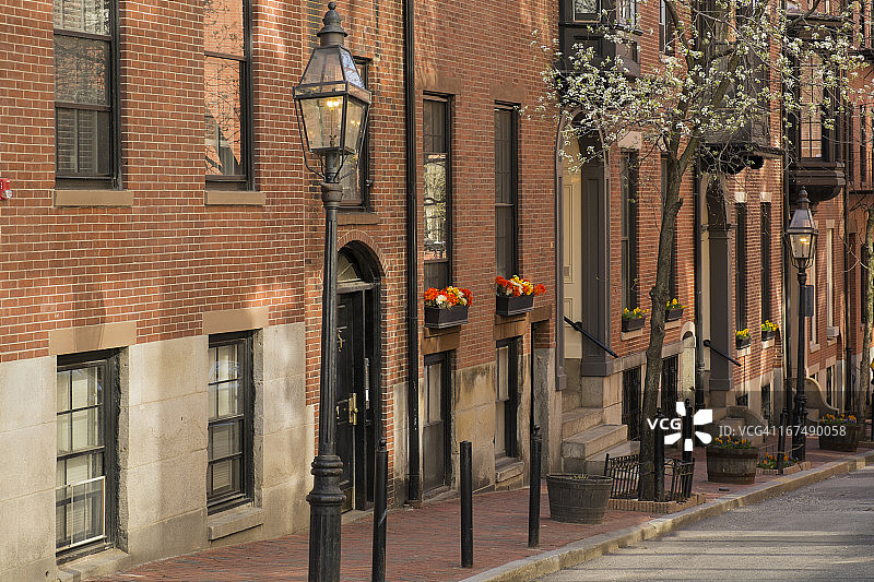 比肯山街区的住宅图片素材