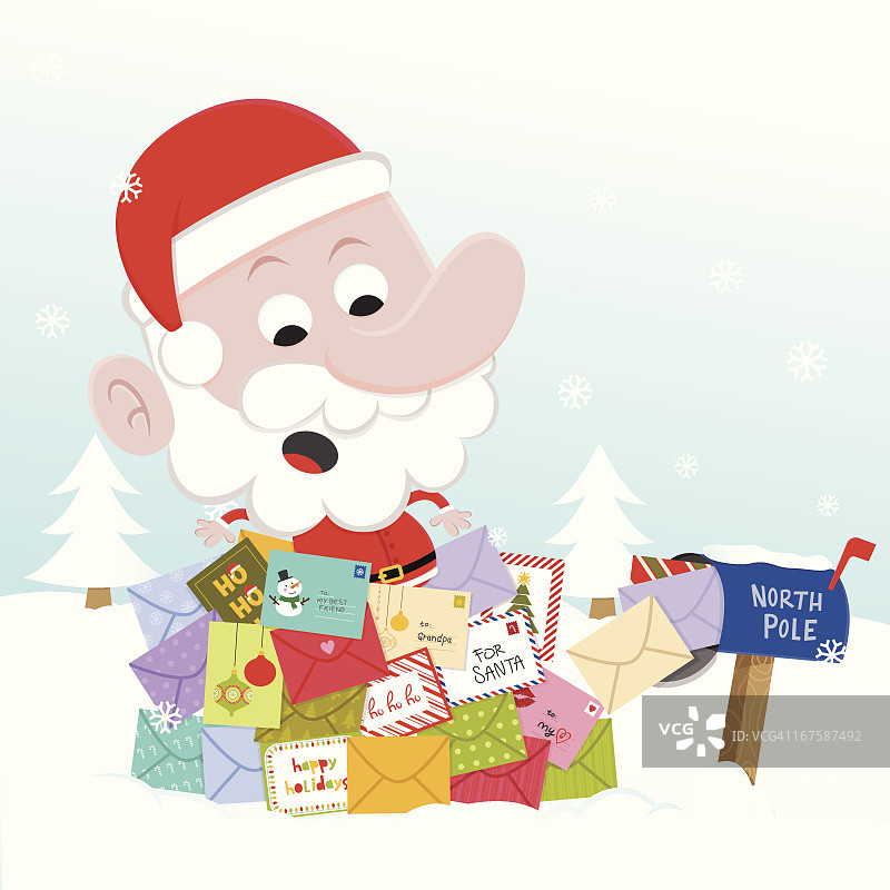 给圣诞老人的圣诞贺卡图片素材