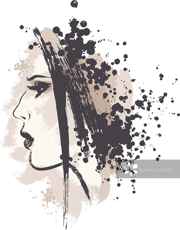 黑头发的女人图片素材