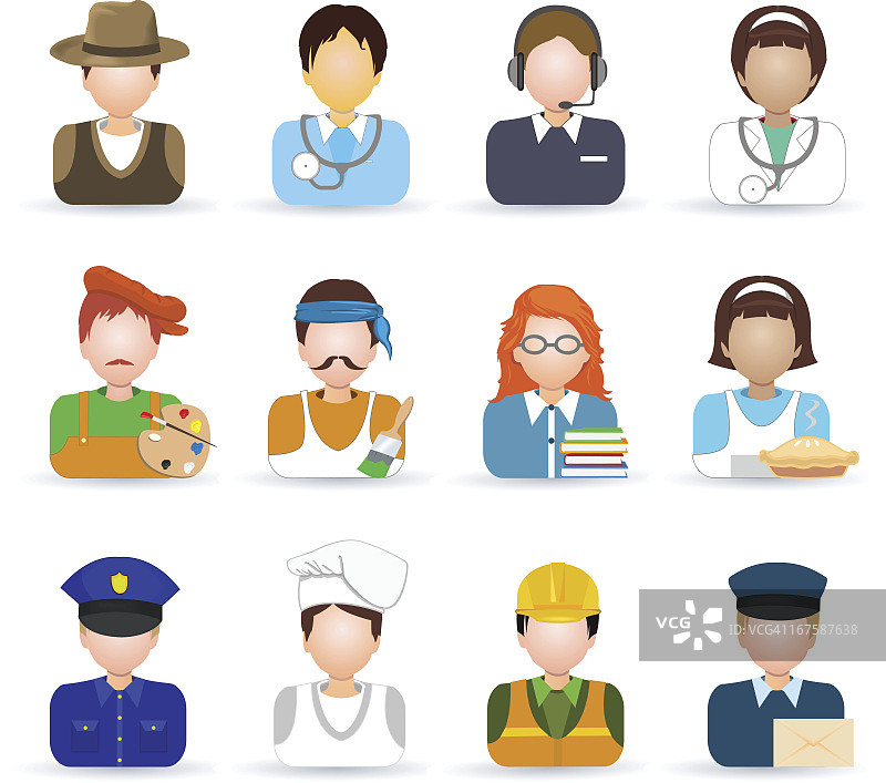多种职业彩色图标图片素材