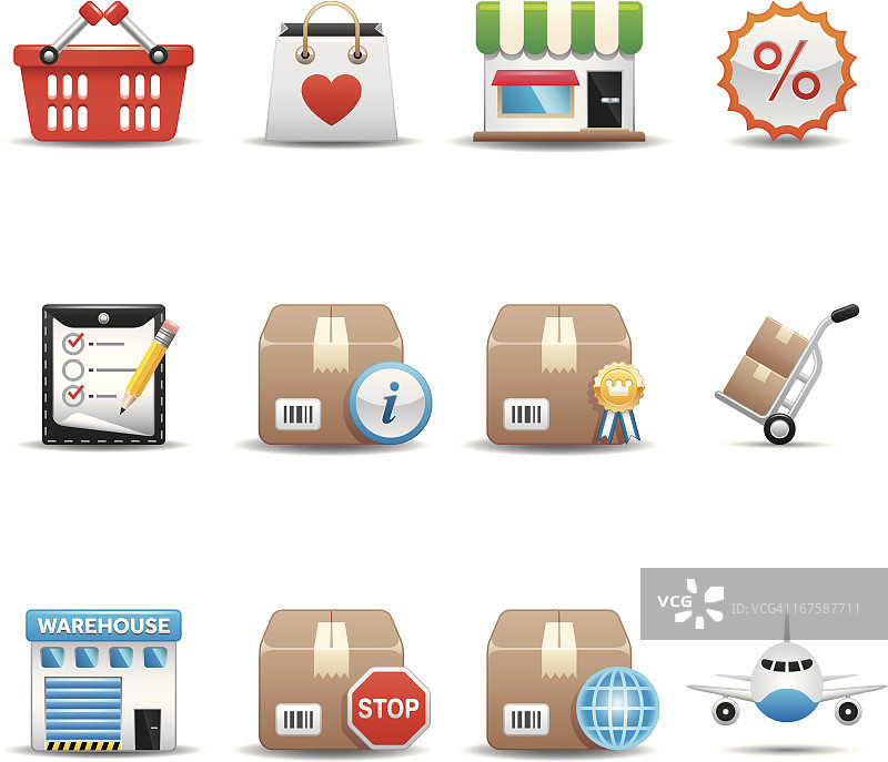 购物和运输图标集|优雅系列图片素材