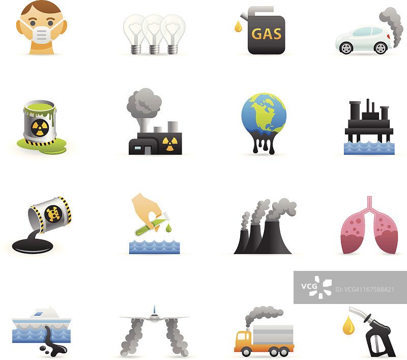 彩色图标 - 污染图片素材