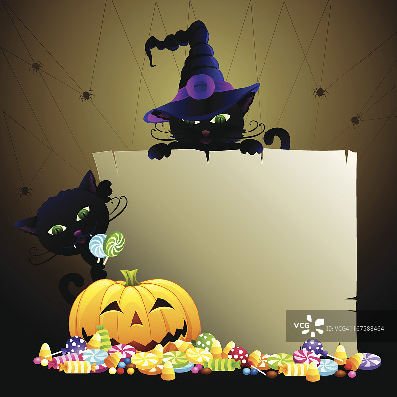 庆祝万圣节的黑猫图片素材