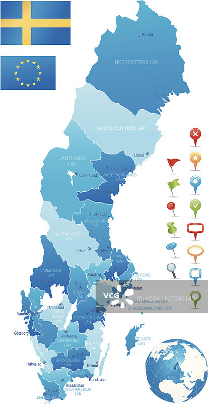 瑞典高精度地图图片素材