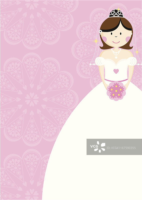 婚礼新娘人物卡片或邀请函图片素材