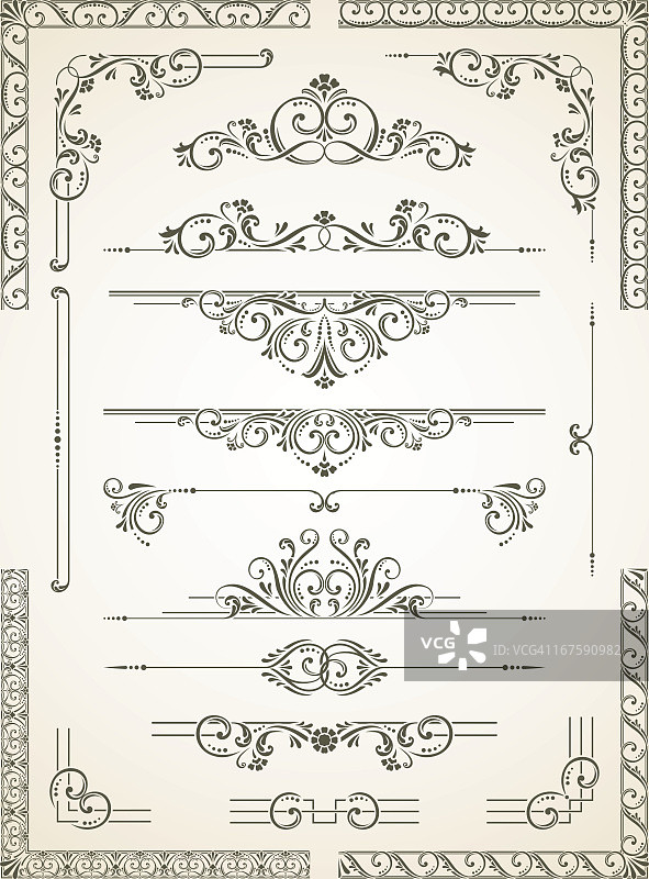 带有复杂民族设计和边框的卷轴图片素材