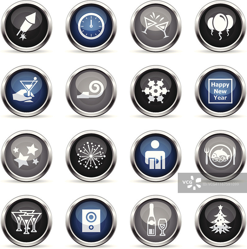 超级光泽图标 - 新年前夜图片素材