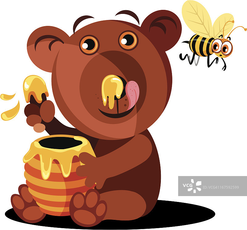 熊和蜜蜂图片素材