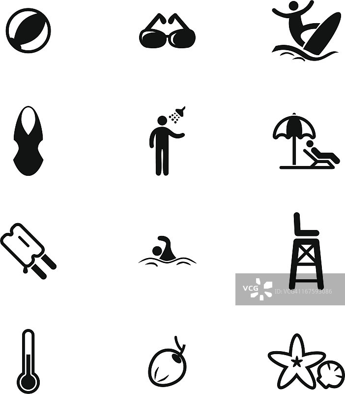 夏季图标合集图片素材