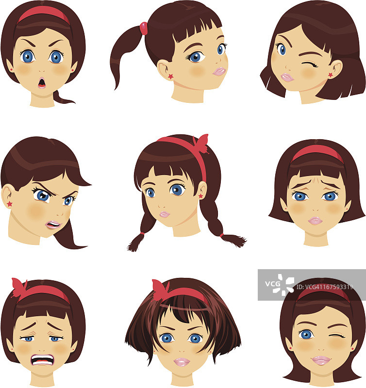 女孩面部特写图片素材