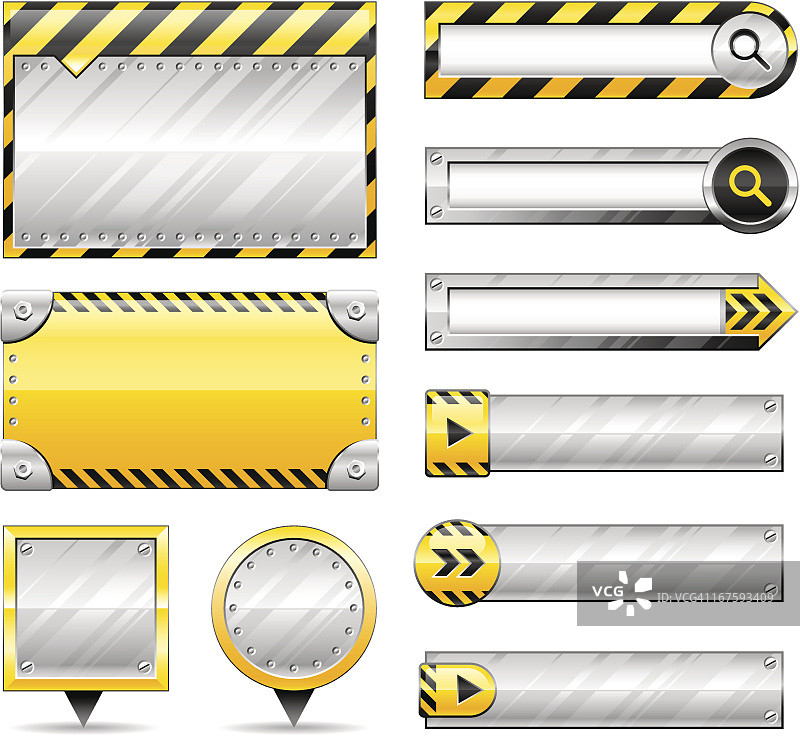 金属风格建筑banner按钮图片素材