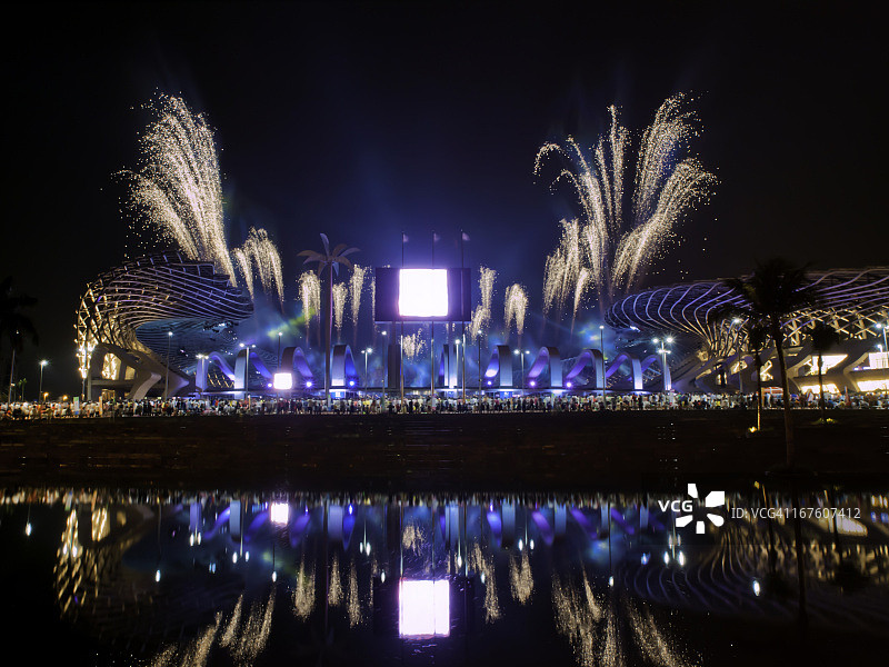 2009年世界运动会盛大开幕烟火图片素材