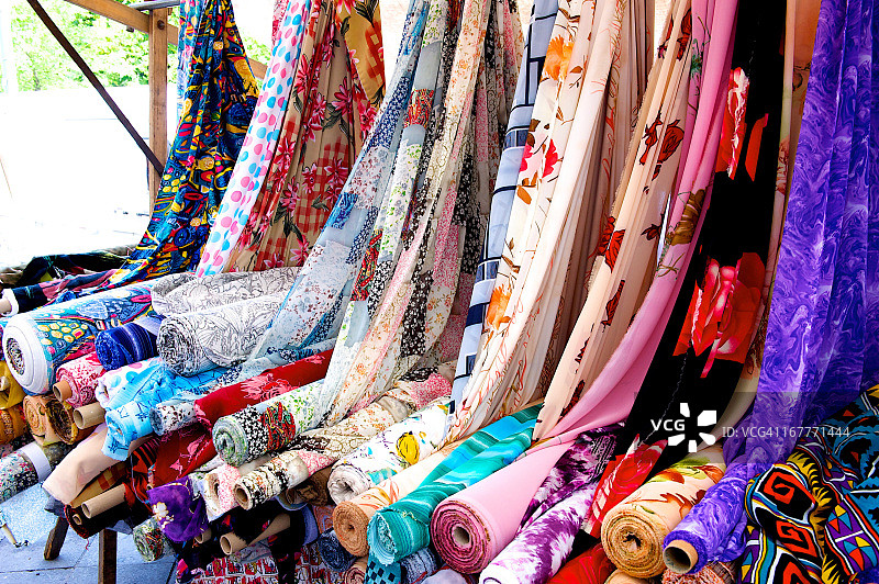 色彩鲜艳的布料图片素材