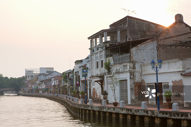 流经马来西亚马六甲的河流图片素材
