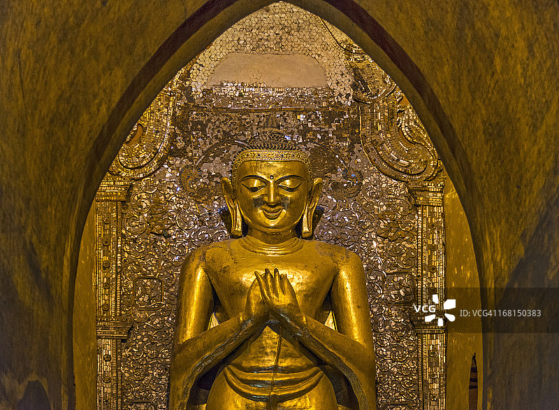 阿难达寺的拘留孙佛立像图片素材