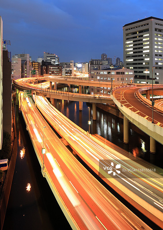 江户桥枢纽夜景图片素材