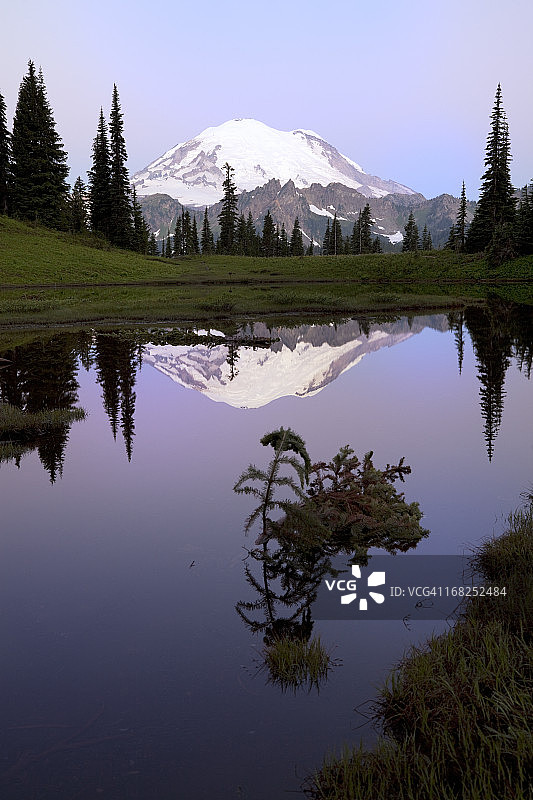 雷尼尔山和蒂普苏湖图片素材