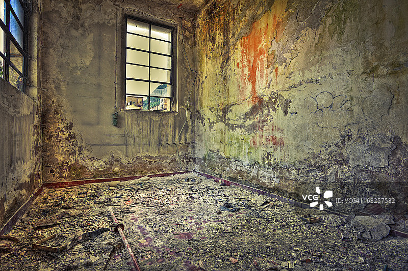 废弃工厂房间，HDR图片素材