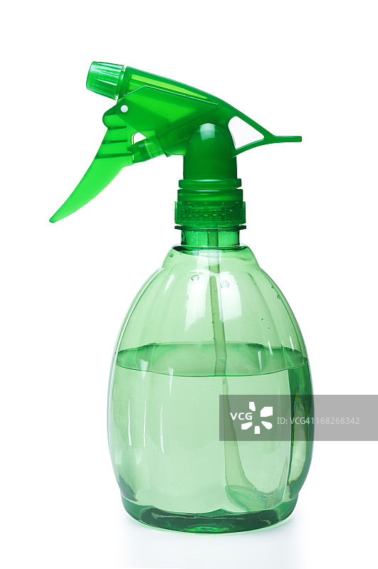 白色背景上的绿色透明喷水器图片素材