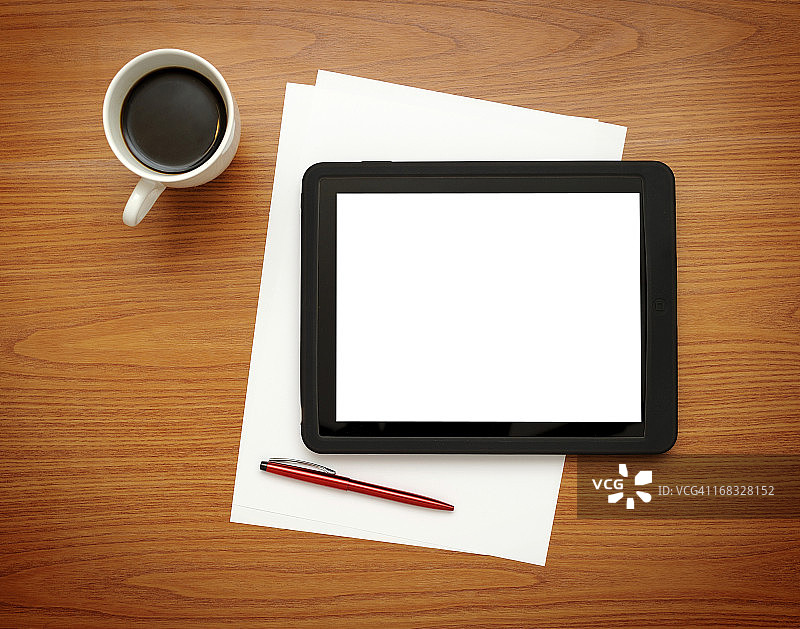带有空白屏幕的数位板图片素材