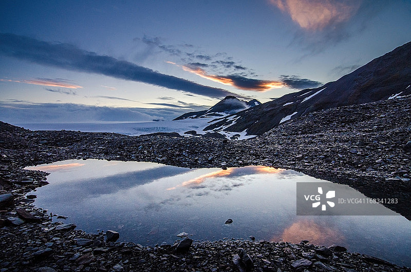哈丁冰原倒影图片素材
