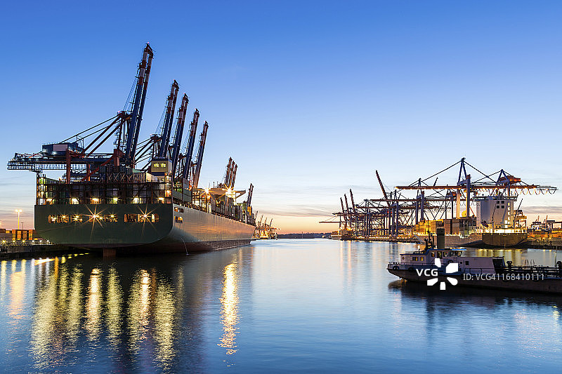 汉堡港 cargo 码头图片素材