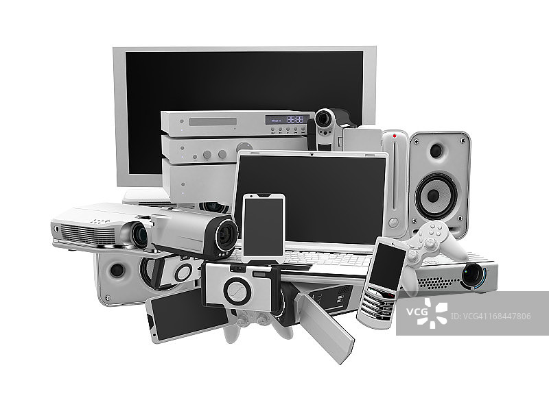 各种银色和黑色电子产品图片素材