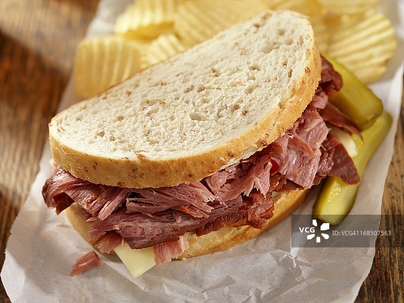 熏牛肉三明治图片素材