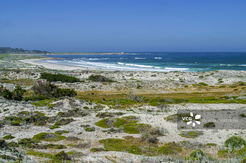 加利福尼亚海滩边的沙丘保护区图片素材