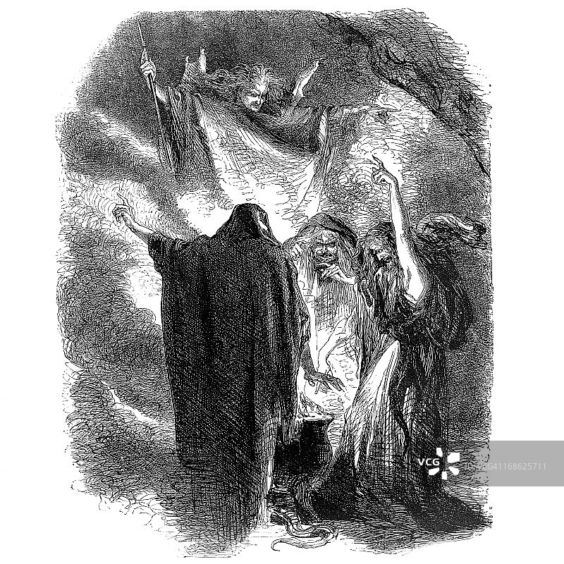 莎士比亚《麦克白》中的三个女巫图片素材