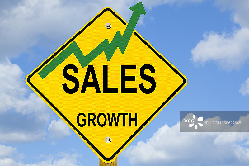 销售增长路标图片素材