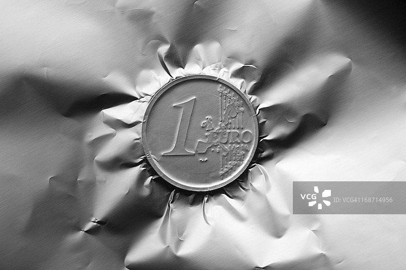 一欧元硬币图片素材