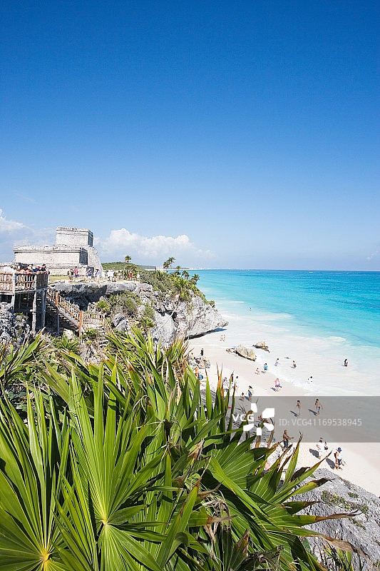 尤卡坦图卢姆海滩上的玛雅遗址图片素材