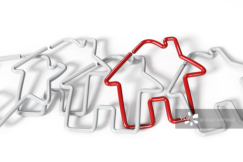 房屋形状的回形针链图片素材