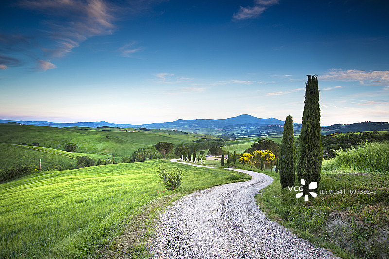 通往托斯卡纳美景的道路图片素材