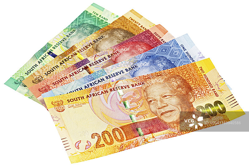 以纳尔逊·曼德拉为特色的全套新南非纸币图片素材