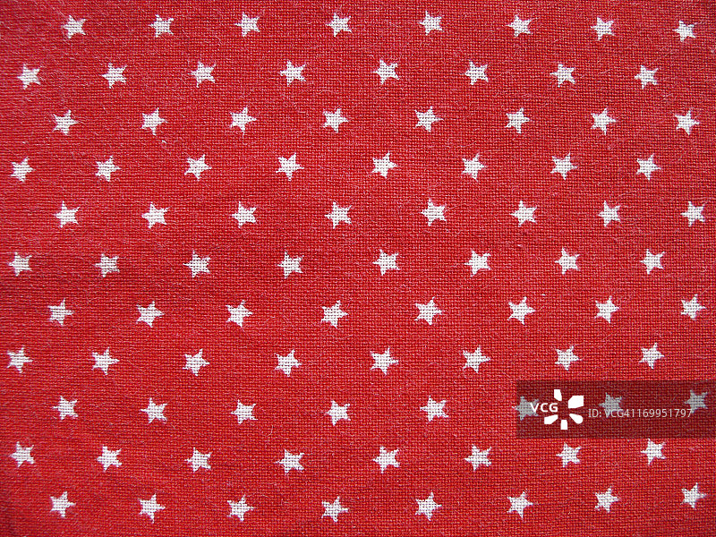 纹理 1 - 带白色星星的红色棉布图片素材